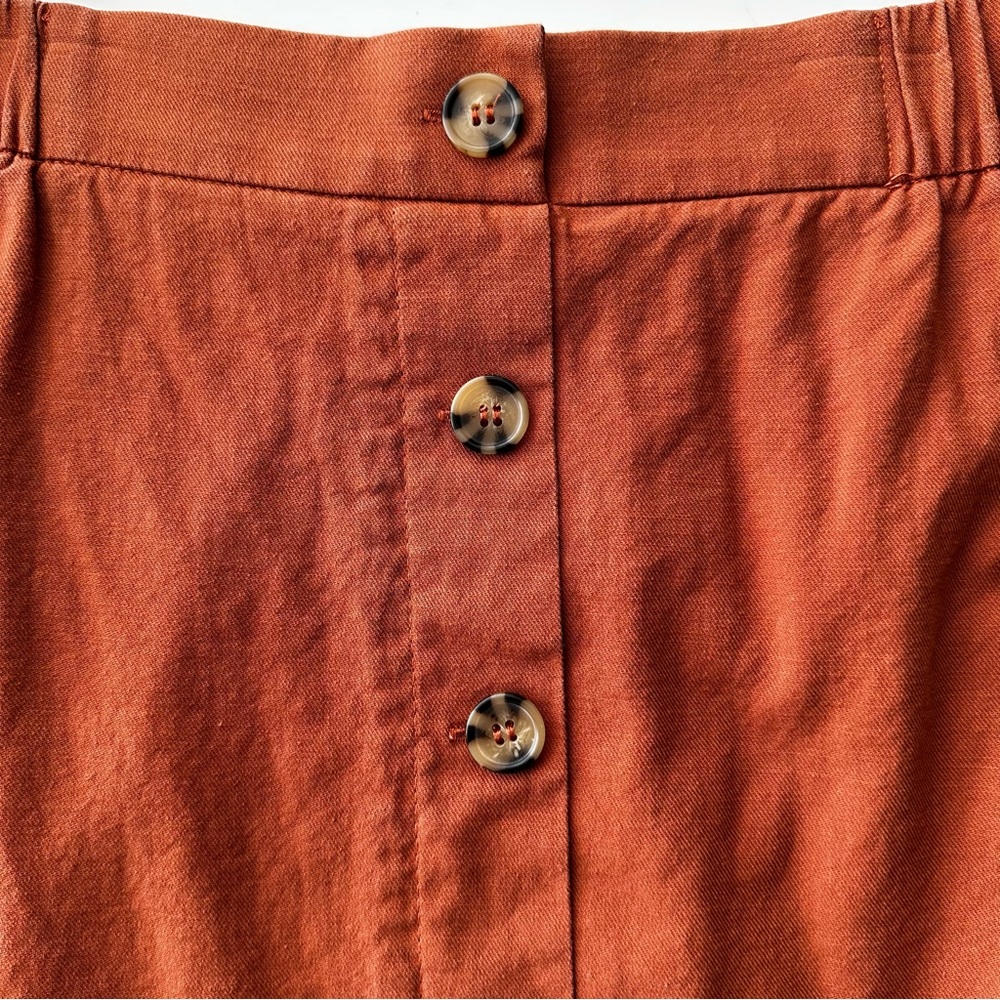 Good Luck Gem Rust Button-Front Mini Skirt - Picture 3 of 4